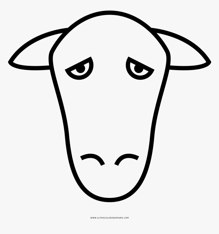 Sheep Head Coloring Page - Disegno Pecora Testa, HD Png Download, Free Download