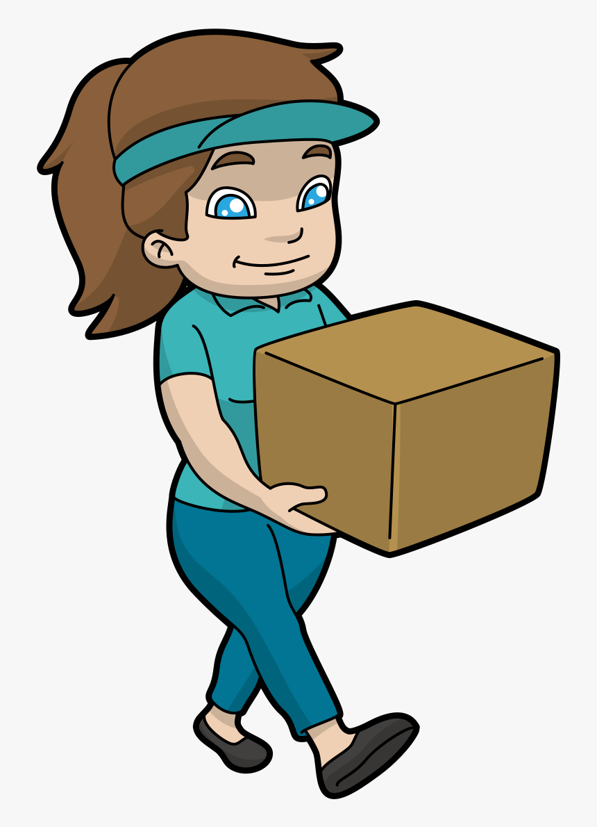 Delivery Girl Cartoon Png, Transparent Png, Free Download