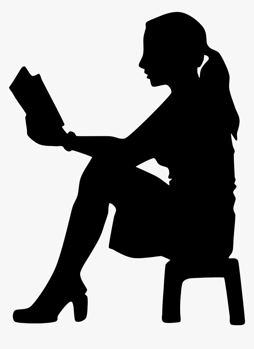 Woman Reading Silhouette, HD Png Download, Free Download