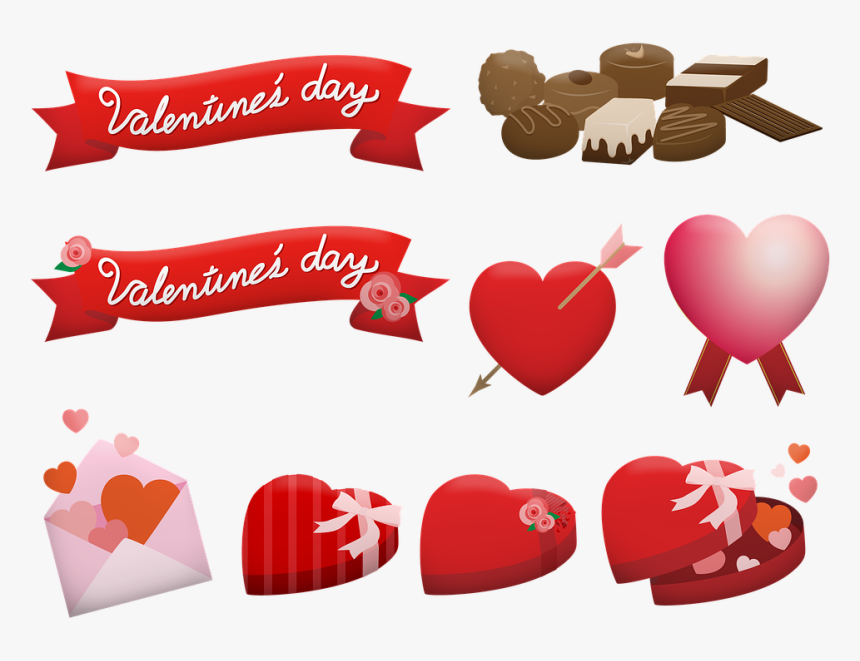 Valentine Clip Art, Hearts, Candy, Chocolate - Valentine's Day, HD Png Download, Free Download