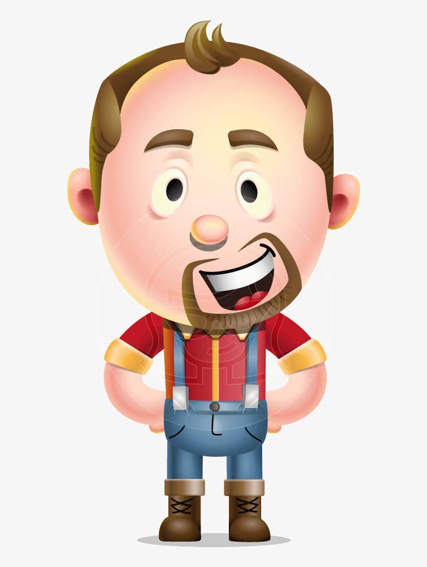 Cute Lumberjack Man Cartoon Vector 3d Character Aka - Lumberjack Cartoon, HD Png Download, Free Download