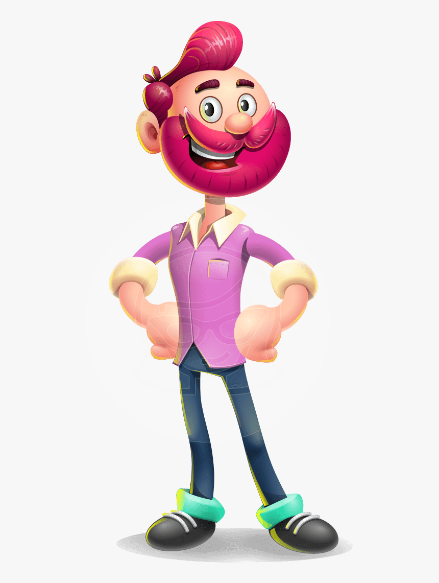 Hipster With Beard Cartoon Vector 3d Character Aka - 3d Cartoon Vector Png, Transparent Png, Free Download