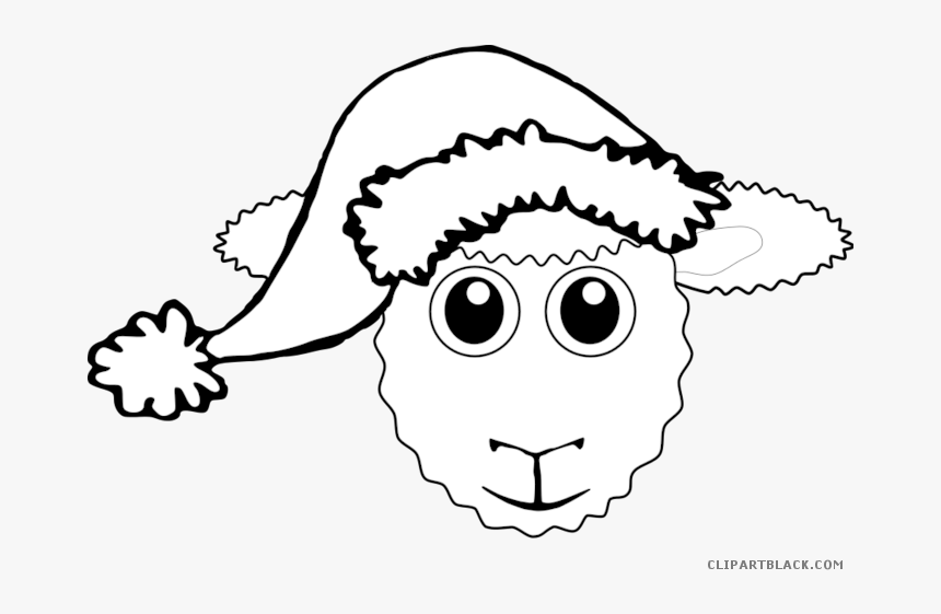 Black And White Sheep Animal Free Black White Clipart - Face Cat Coloring Clipart, HD Png Download, Free Download
