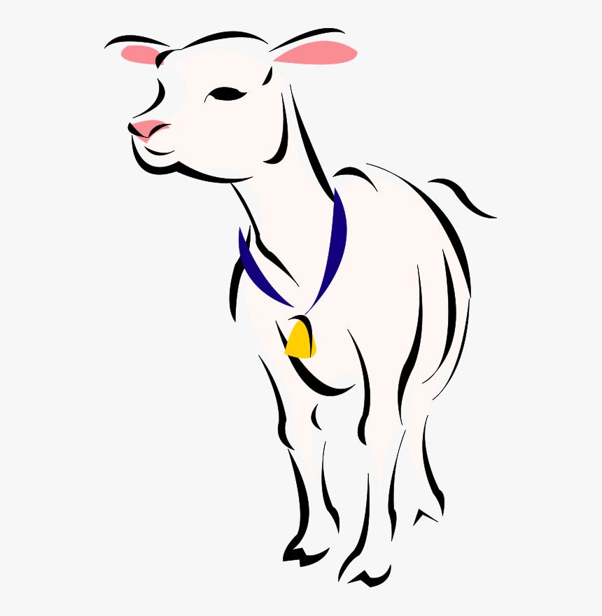 Free Vector Sheep - Sheep With A Bell, HD Png Download, Free Download
