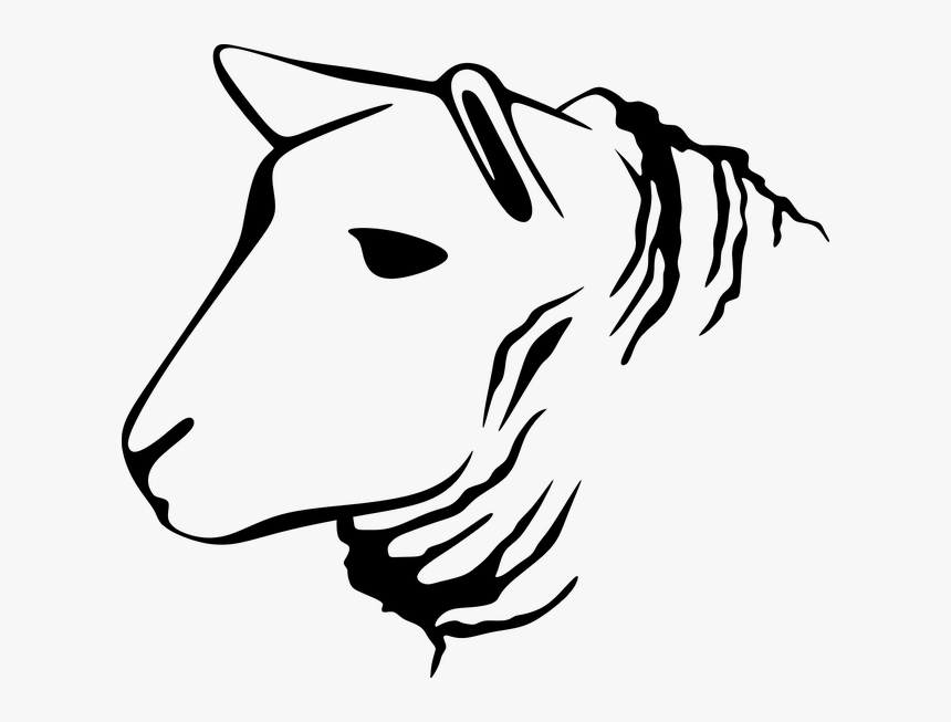 Animal, Barnyard, Lamb, Sheep, Silhouette - Lamb Head Black And White Clipart, HD Png Download, Free Download