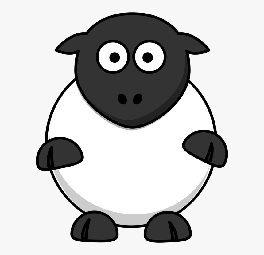 Line Art,head,monochrome - Cartoon Sheep Clipart, HD Png Download, Free Download