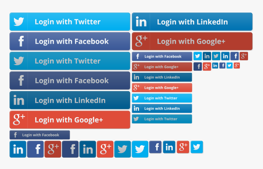 Example Of An Image Sprite - Login With Linkedin Button Png, Transparent Png, Free Download