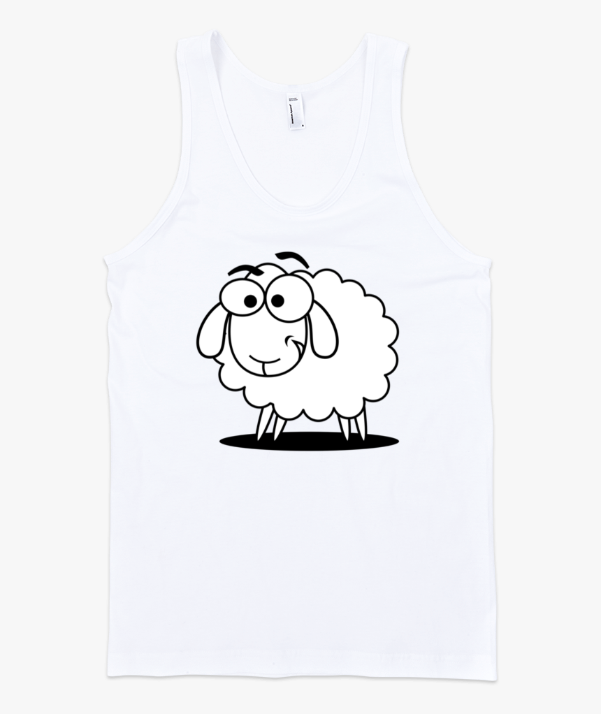 Sheep Fine Jersey Tank Top Unisex By Itee - White Top Front Transparent Background, HD Png Download, Free Download