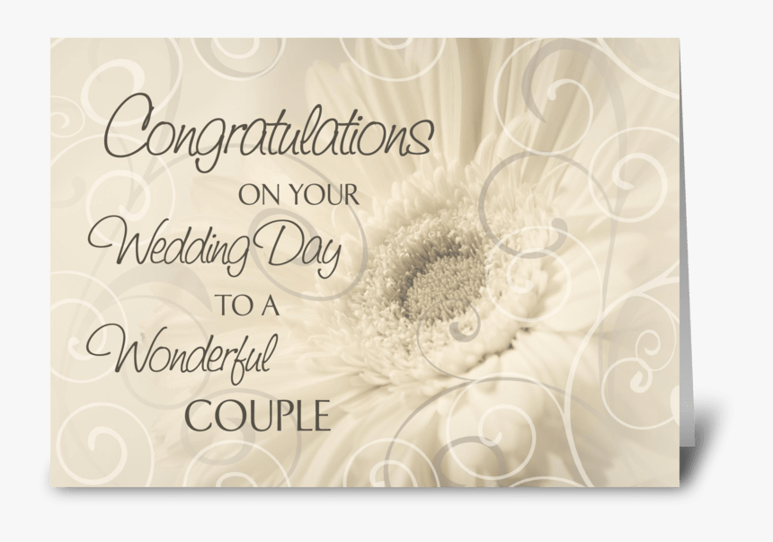 Wedding Day Congratulations White Swirls Greeting Card - Congratulations We...