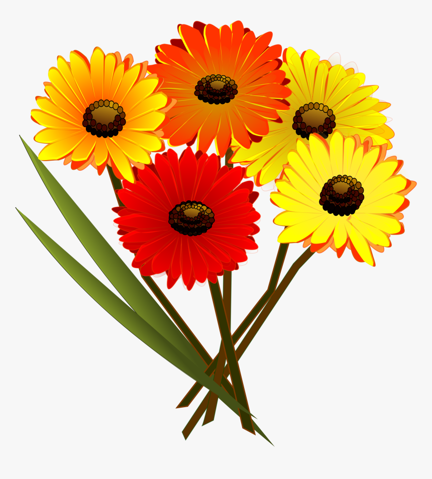 Bouquet, Ramo De Flores, Flores, Flor, Rojo, Bloom - Red Orange Yellow Flowers, HD Png Download, Free Download