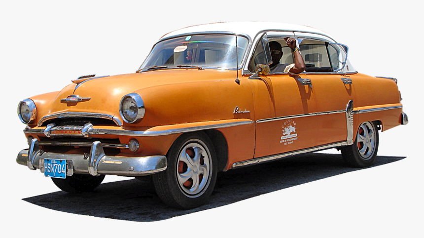 Orange Vintage Car Png, Transparent Png, Free Download