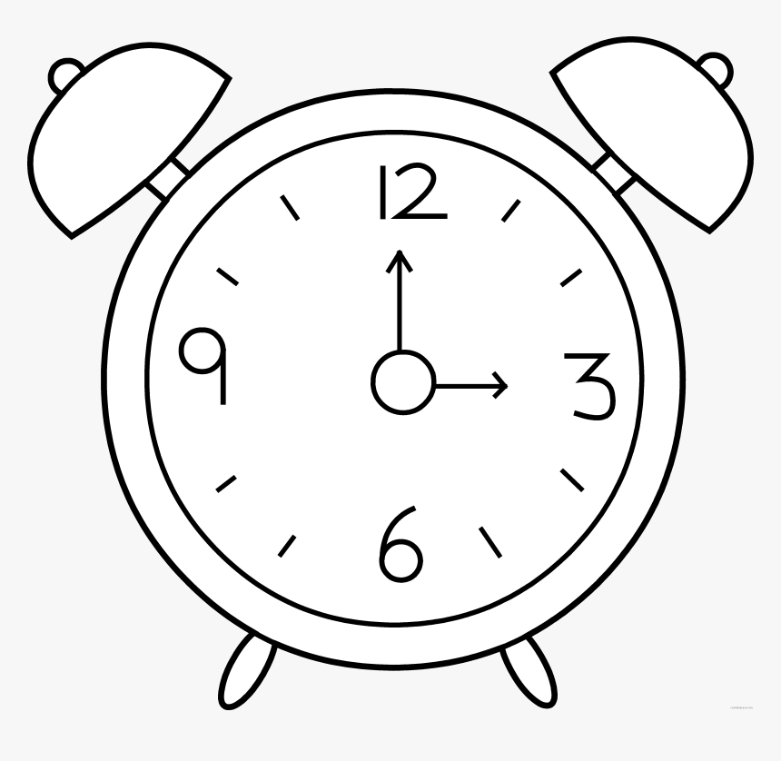 Clock No Hands Lineart - Alarm Clock To Color, HD Png Download, Free Download