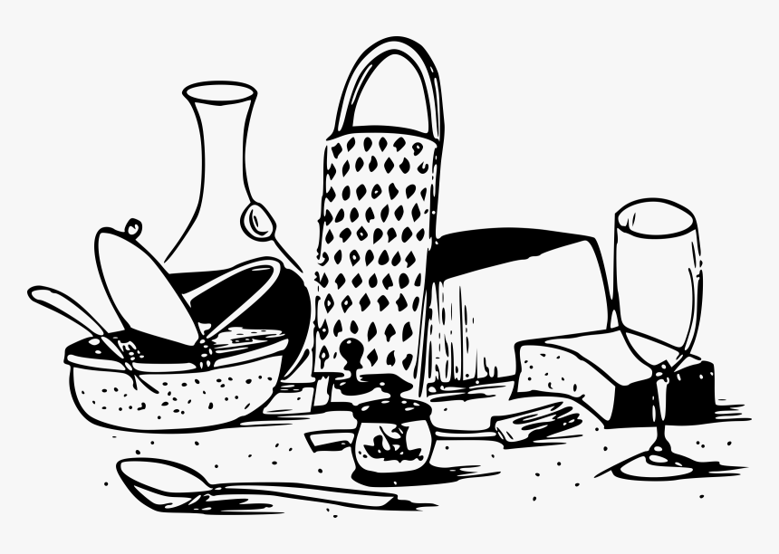 Cheese Clipart Cheese Platter - Italian Dinner Clipart Black And White, HD Png Download, Free Download