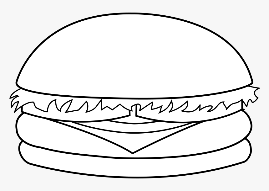 Parmesan - Clipart - Burger Black And White, HD Png Download, Free Download