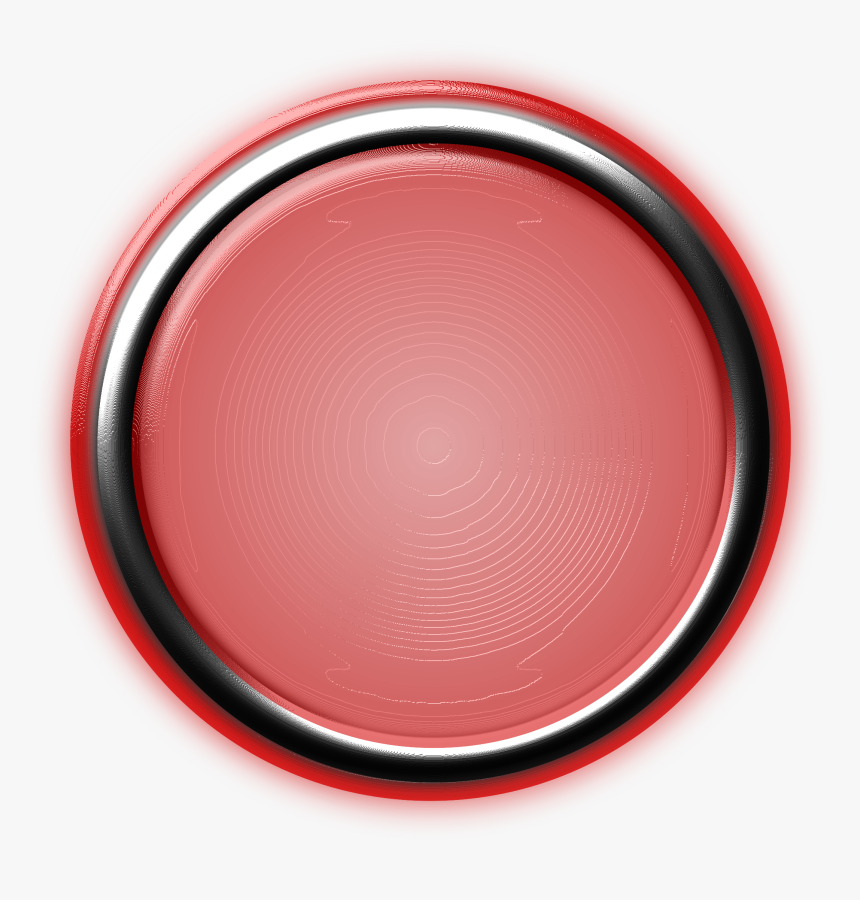 Red Button With Internal Light And Glowing Bezel Clip - Chrome Circle Png, Transparent Png, Free Download