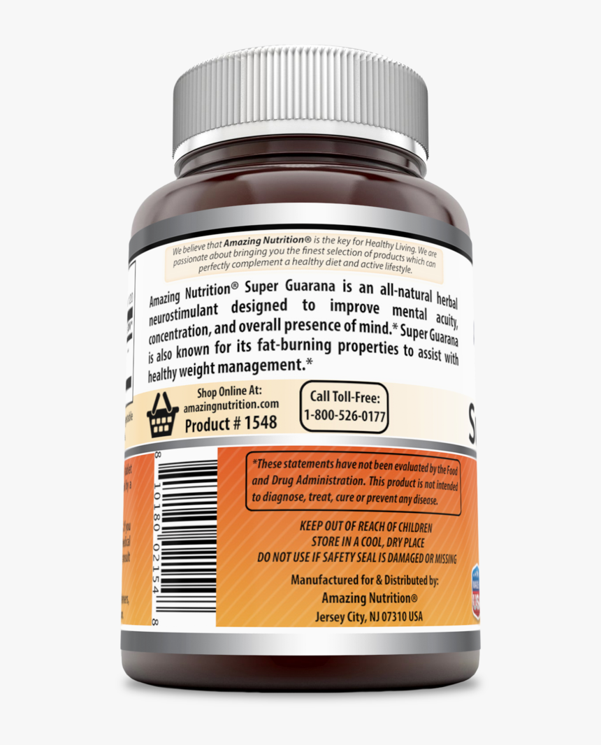 Amazing Formulas Super Guarana 1200 Mg 120 Tablets - Boswellia Extract Dietary Supplement, HD Png Download, Free Download