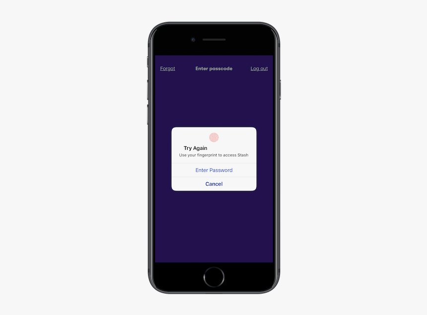 Stash Login With Fingerprint Confirmation - Iphone, HD Png Download, Free Download