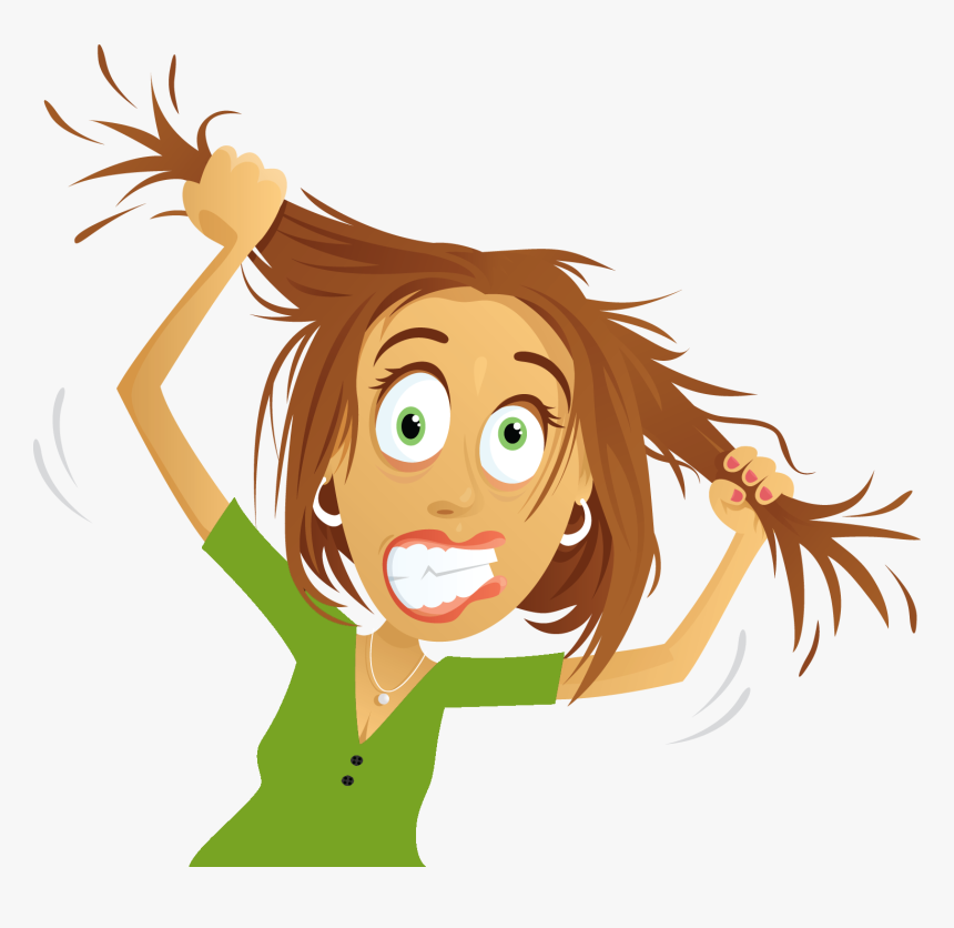 Transparent Crazy Hair Clipart Pulling Hair Out, HD Png