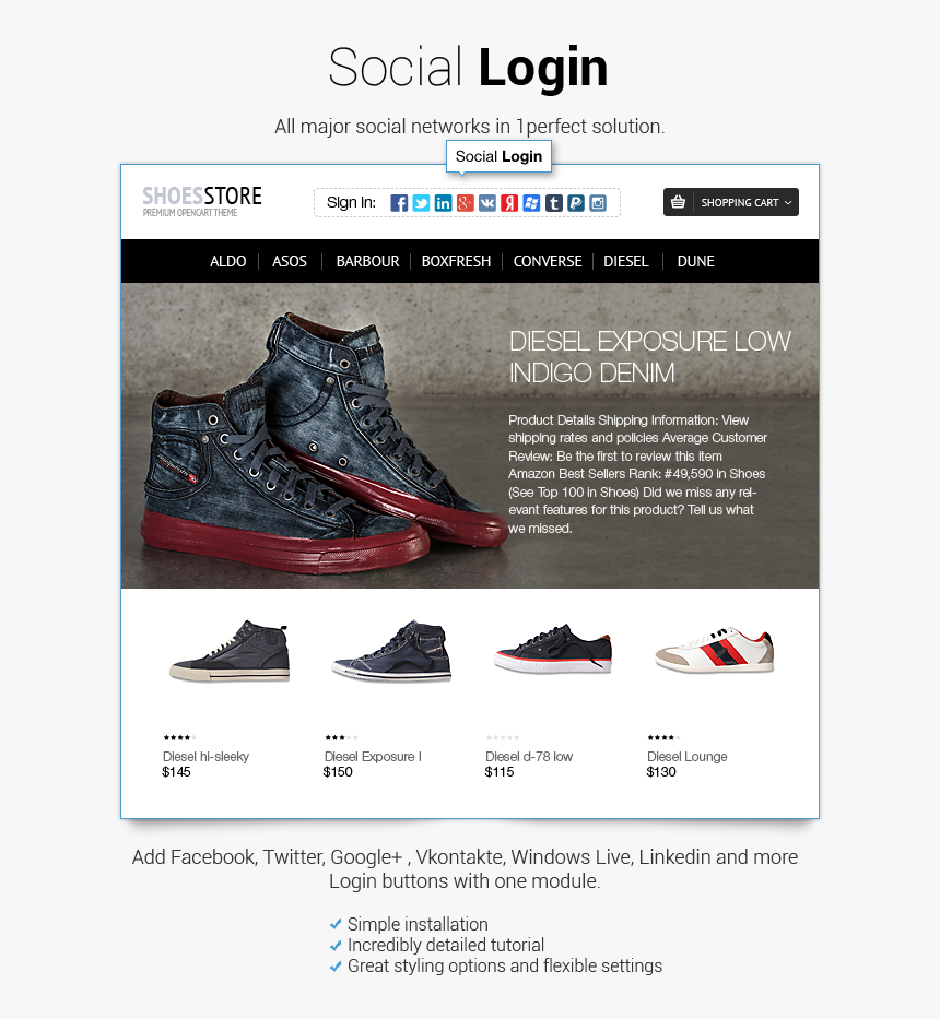 Opencart Social Login Extension Free Download Nulled - Steel-toe Boot, HD Png Download, Free Download