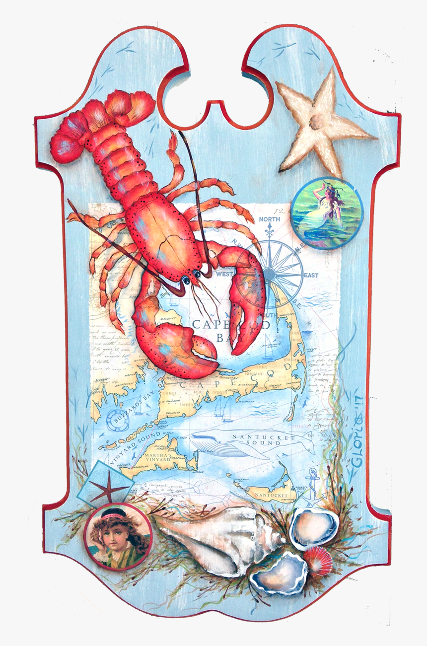 2017 Lobster Signboard Gloriar - Vintage Mermaid And Sailing Ship, HD Png Download, Free Download