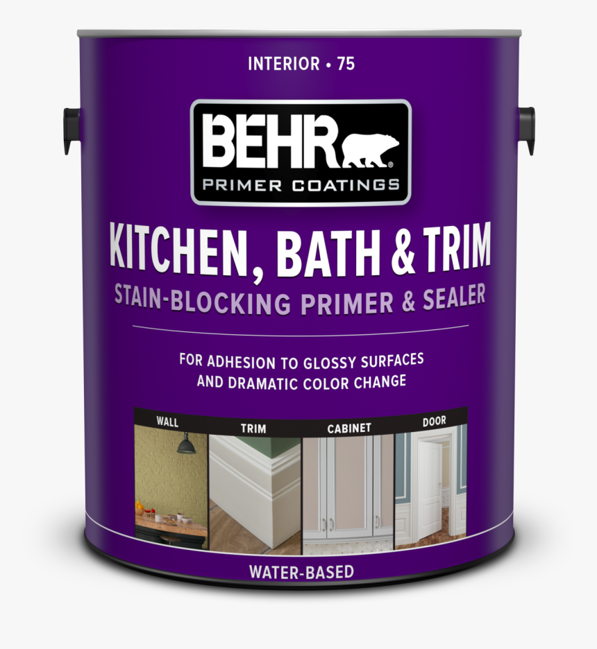 Can Of Kitchen, Bath & Trim Stain Blocking Primer And, HD Png Download, Free Download
