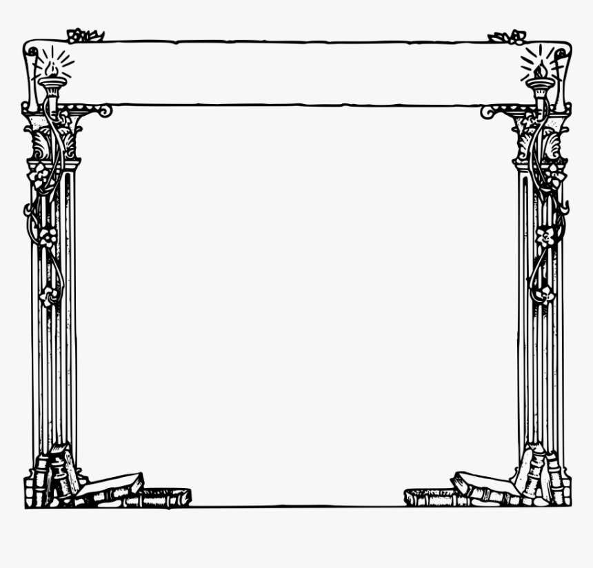 Text Box Frame Png Pic Free Images - Roman Pillars Clip Art, Transparent Png, Free Download