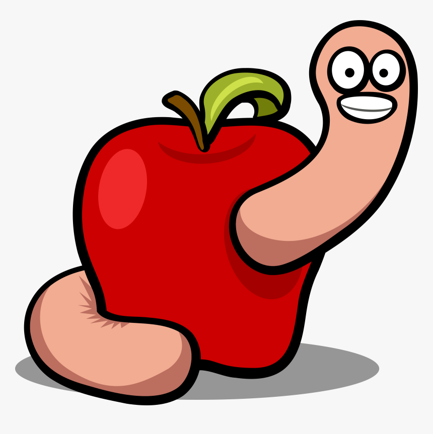 Colour Clip Arts - Worm In A Apple, HD Png Download, Free Download