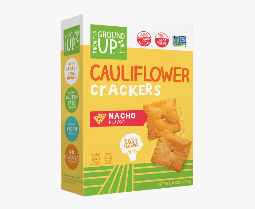 Cauliflower Cracker- Nacho - Cauliflower Crackers From The Ground Up, HD Png Download, Free Download