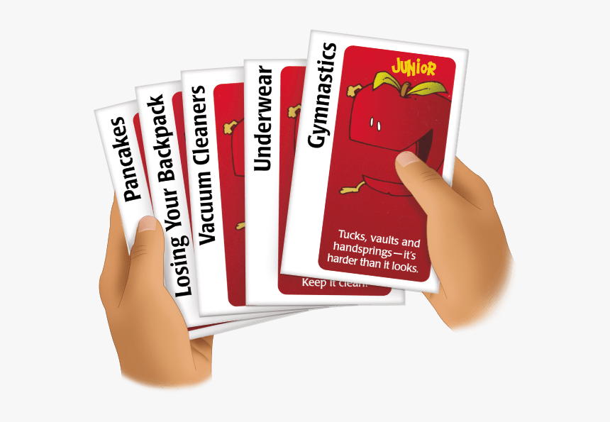 Child Holding Apples To Apples Cards - Red Card Apples To Apple, HD Png Download, Free Download