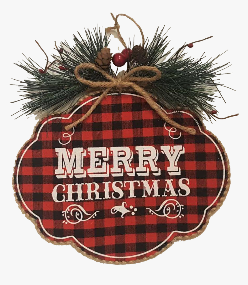 Buffalo Plaid Merry Christmas Sign - Tartan, HD Png Download, Free Download