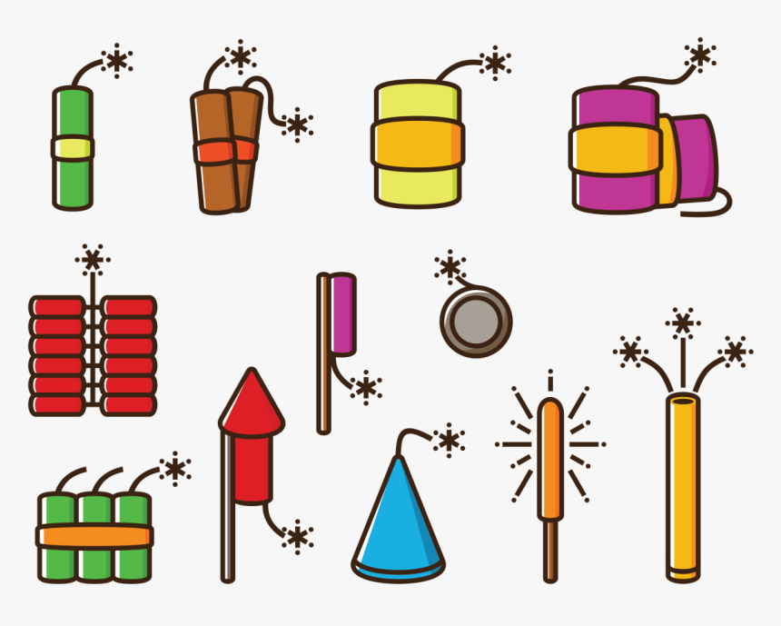 Fire Crackers Vector Icons - Firecrackers Vector Png, Transparent Png, Free Download