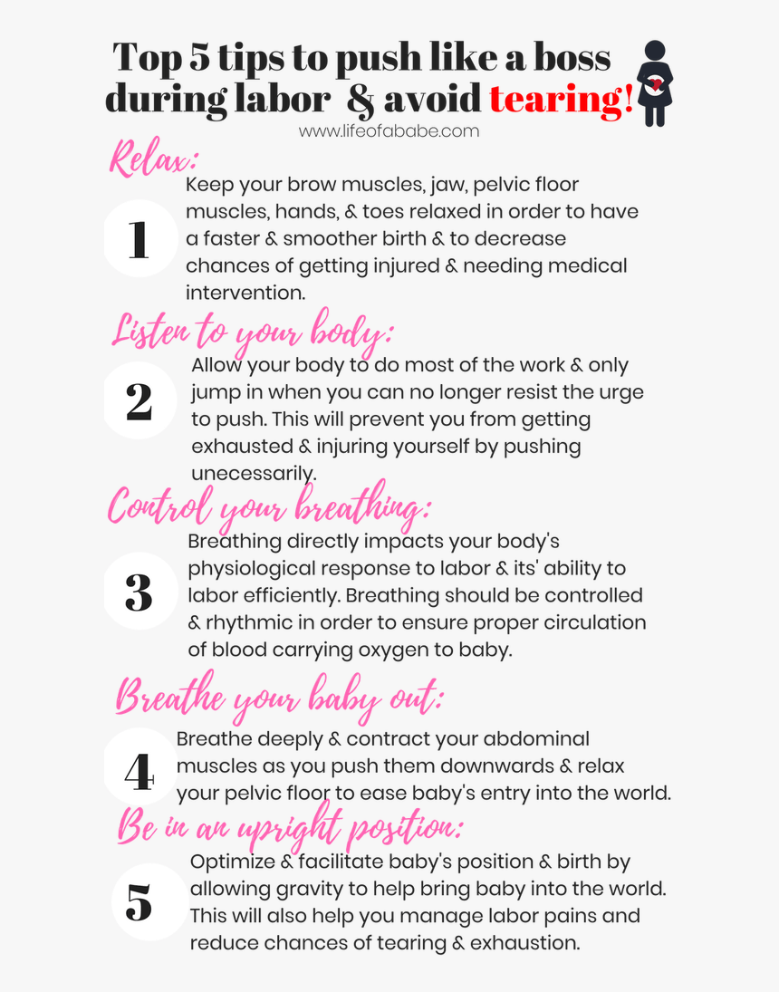 How To Push During Labor And Avoid Tearing Bebe, Consejos - Birthing Positions That Prevent Tearing, HD Png Download, Free Download