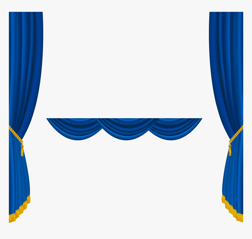 Clip Art Blue Curtains Clipart - Curtains Design Png, Transparent Png, Free Download