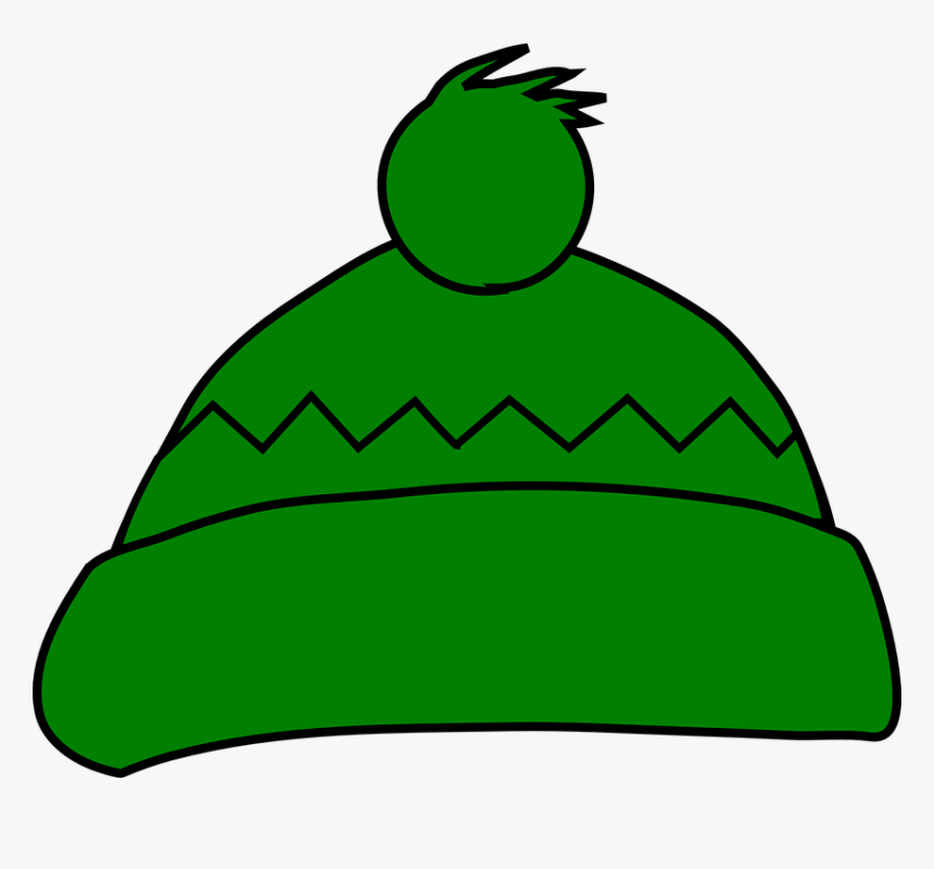 Bobble Cap, Hat, Winter, Warm, Green, Wool - Green Hat Clip Art, HD Png Download, Free Download