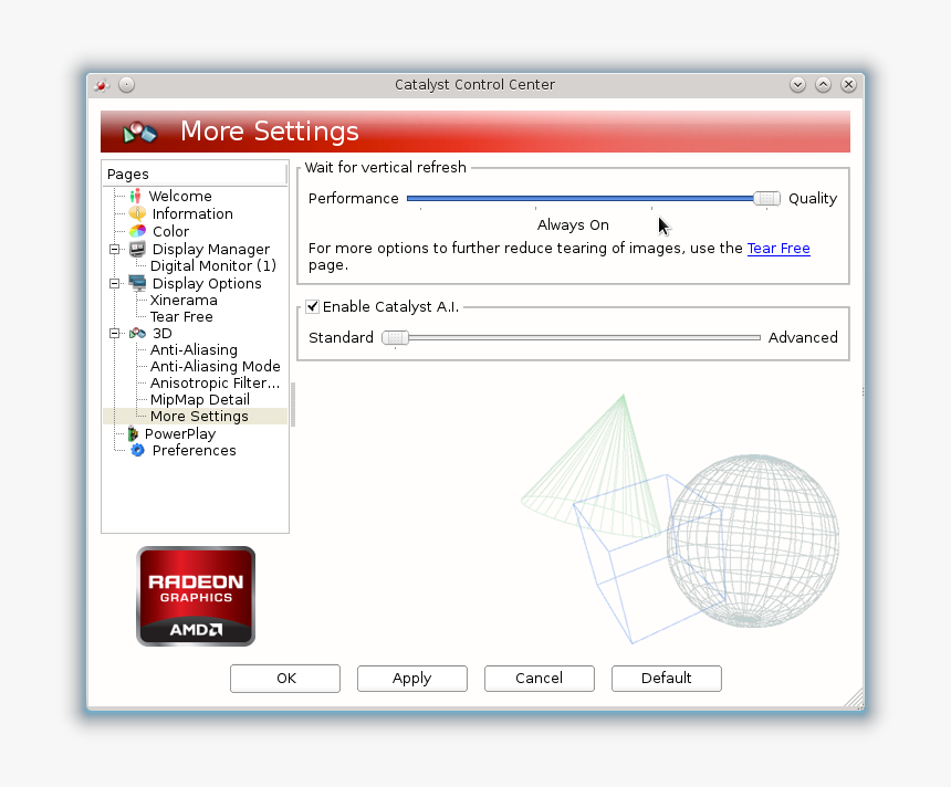 Amd Catalyst Control Center Vertical Sync Setting - Amd Radeon Graphics, HD Png Download, Free Download