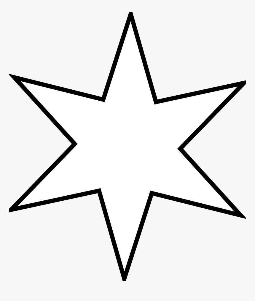 Estrella Con 6 Puntas Para Colorear - Outline Of A Star, HD Png Download, Free Download