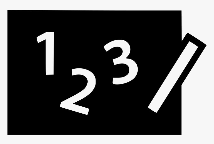 One Two Three Chalk Board - Black-and-white, HD Png Download, Free Download