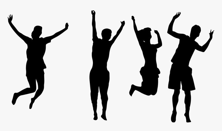 Jumping Clip Art - Silhouette Jumping For Joy, HD Png Download, Free Download