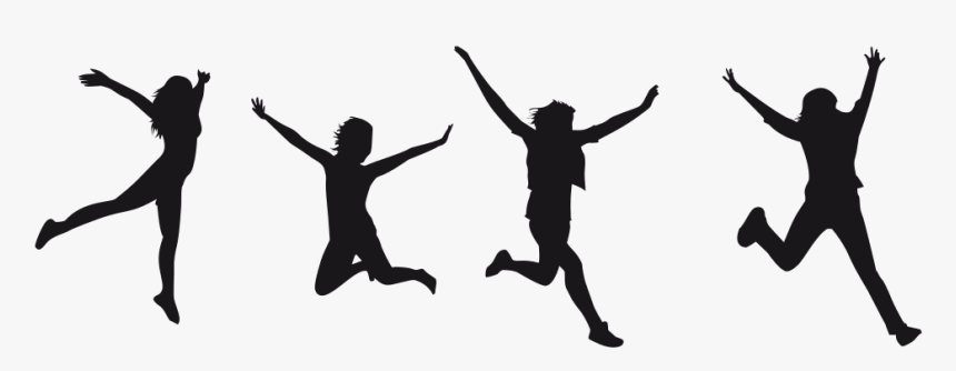 Transparent Bride And Groom Silhouette Png - Silhouette Of People Jumping, Png Download, Free Download