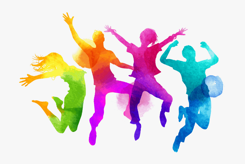Transparent Team Building Png - Watercolour Jumping People, Png Download, Free Download