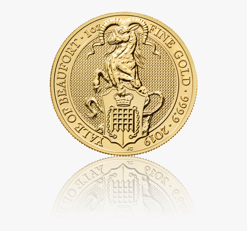 1 Oz Gold Queen's Beast Yale Of Beaufort Coin 2019, HD Png Download, Free Download
