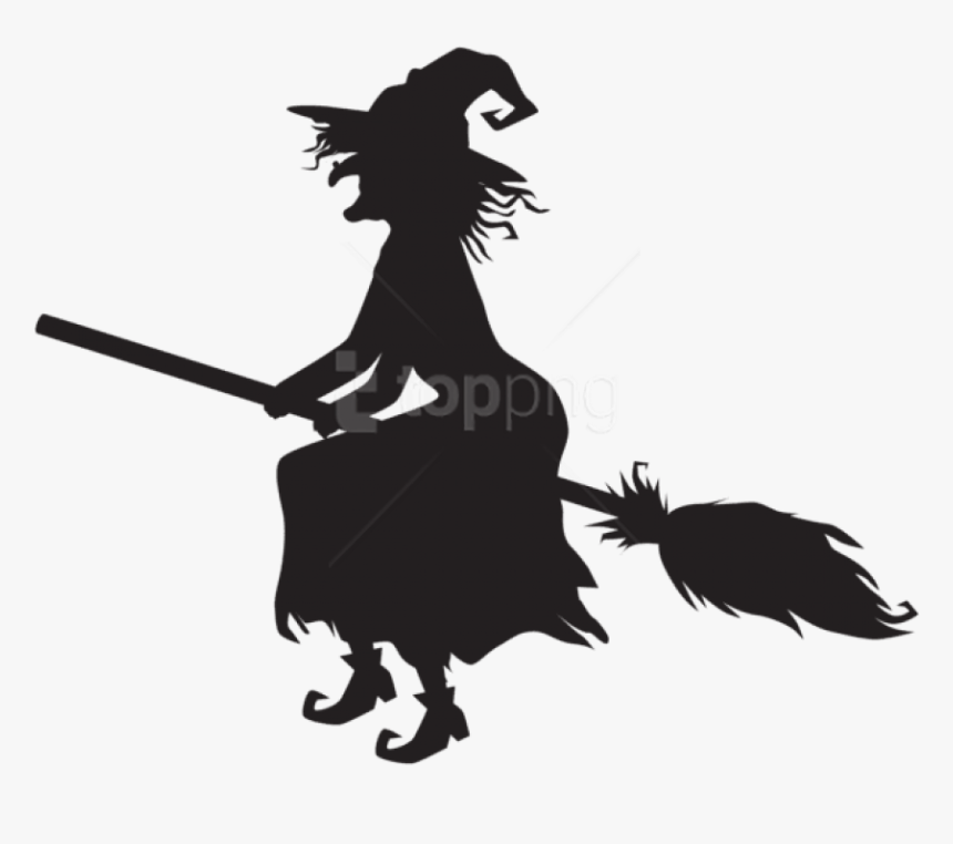 Free Png Download Halloween Witch And Broom Png Images - Halloween Full Moon Clipart, Transparent Png, Free Download