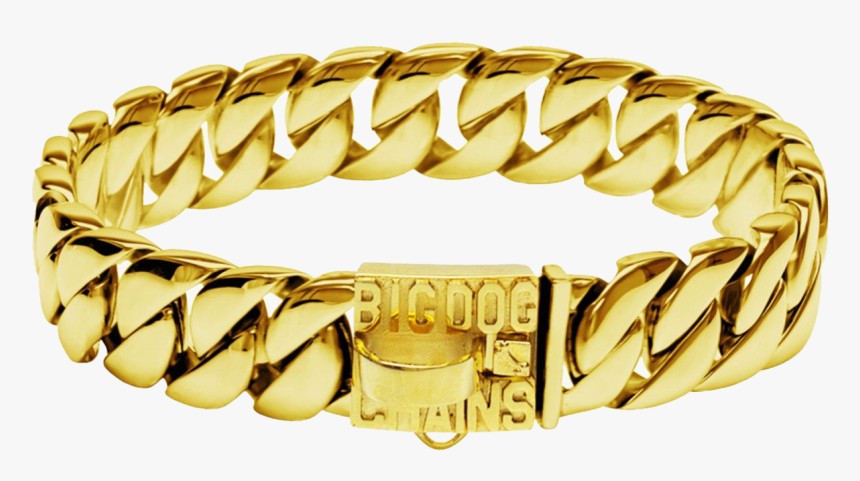Heavy Duty 30mm Gold Stainless Steel Chain Dog Collar - For Large Breeds Like Pitbull & Rottweiler
