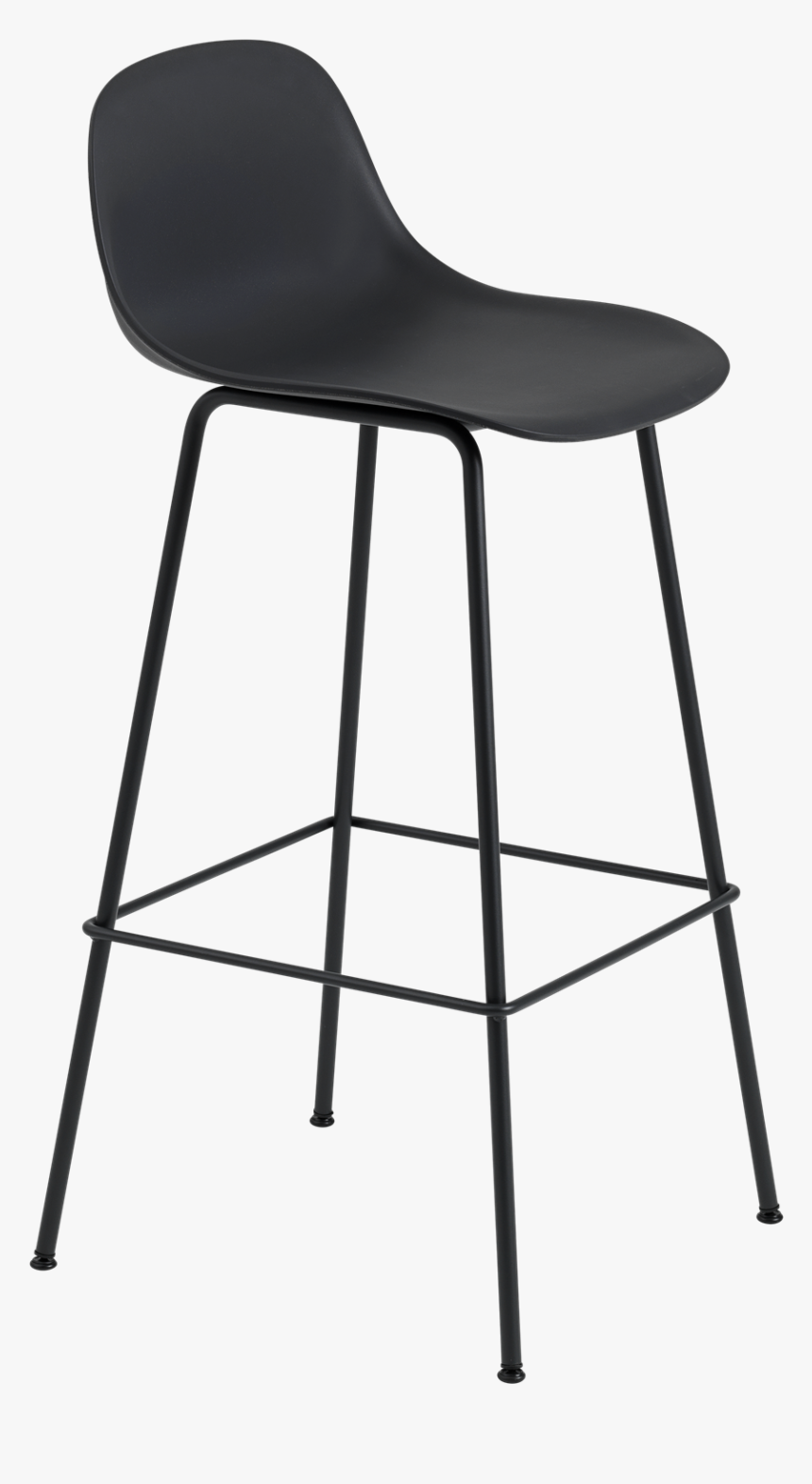 23710 Fiber Bar Stool Wback Tube H75 Blackblack 1530531943 - Muuto Fiber Barstol, HD Png Download, Free Download