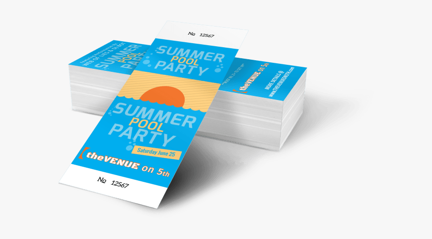 Summer Pool Party Ticket Template Preview - Graphic Design, HD Png Download, Free Download