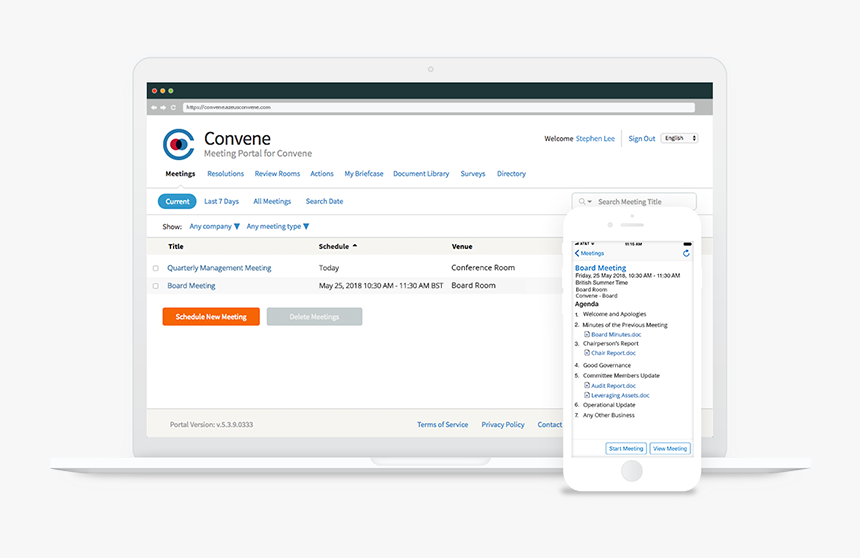 Azeus Convene As A Board Management Software - Azeus Convene, HD Png Download, Free Download