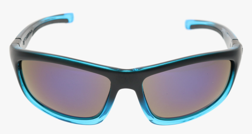 Matte Black-shiny Crystal Blue Frame Ice Blue Mirror - Sunglasses, HD Png Download, Free Download