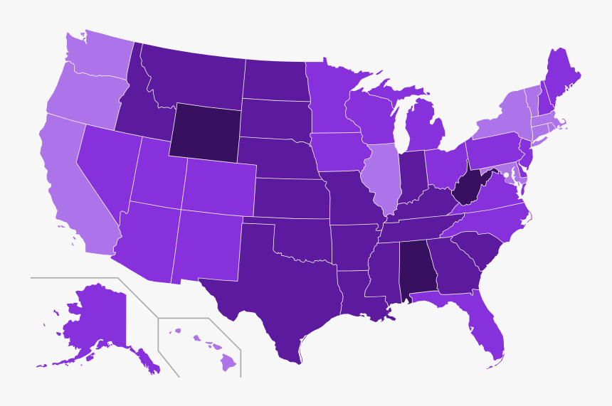 Approval Rating Of Donald Trump By State - 116th Congress Senate Map, HD Png Download, Free Download