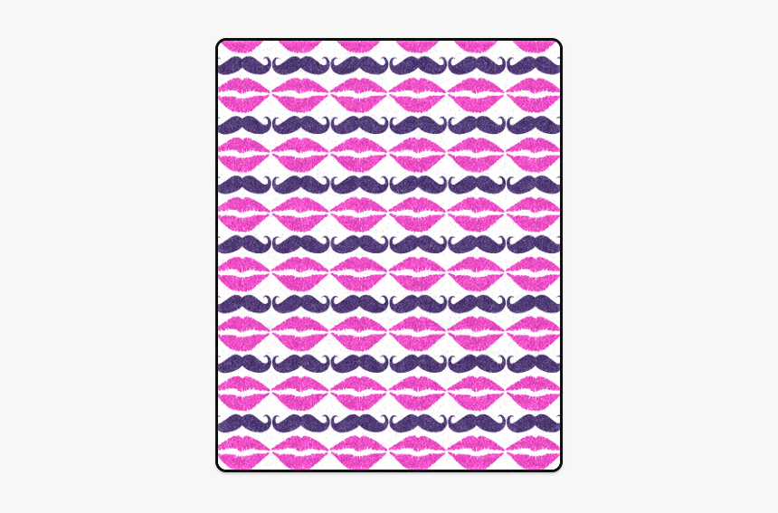 Hot Pink Hipster Mustache And Lips Blanket 40"x50" - Circle, HD Png Download, Free Download