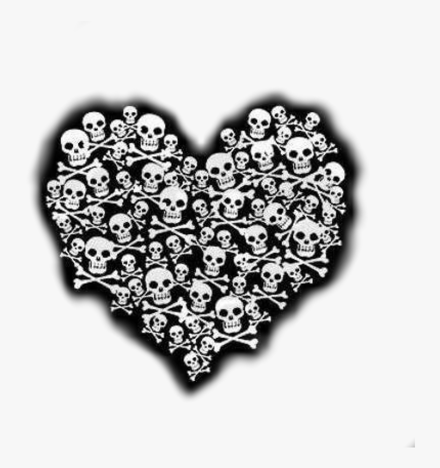 #skull #heart #blackandwhite #horror #terror #gotic - Happy Valentines Day Skulls, HD Png Download, Free Download